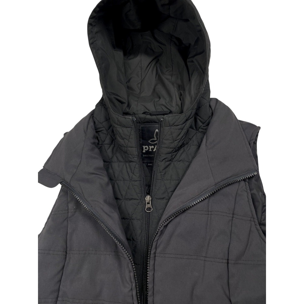 Prana Womens Gray Hooded Quilted Vest Jacket With Pockets Size S - Picture 11 of 16